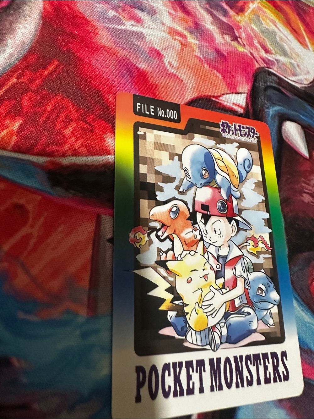 Pocket Monsters Ash and Starters Trainer Card Japanese Fanmade Card